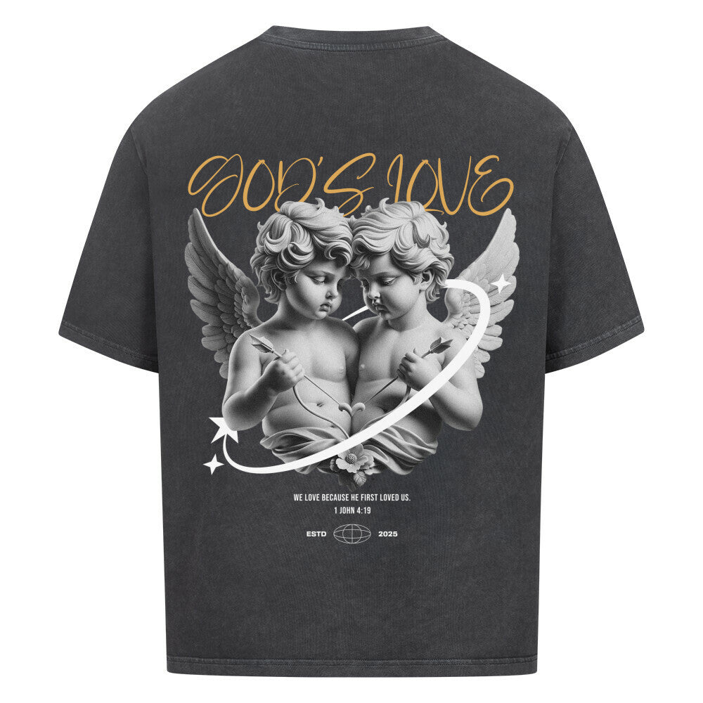 God's Love Angel Oversized T-Shirt in babyblau – christliches Oversized T-Shirt von Blessed by God