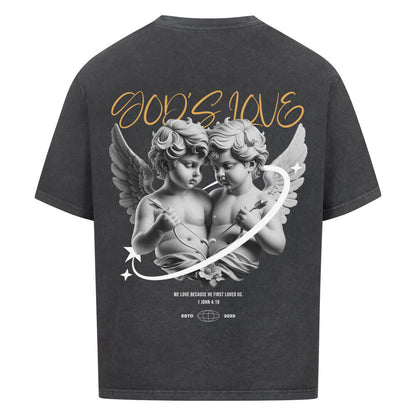 God's Love Angel Oversized T-Shirt in babyblau – christliches Oversized T-Shirt von Blessed by God