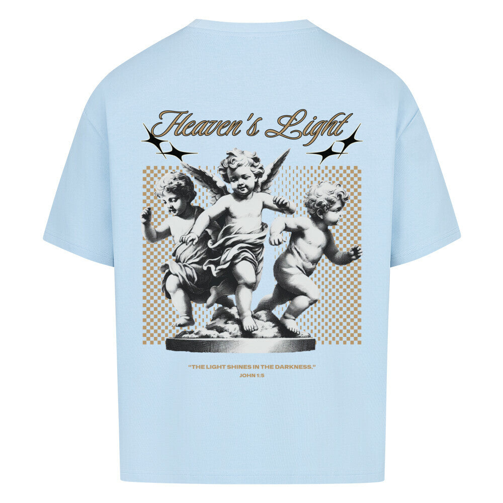 Heaven's Light Angel Oversized T-Shirt in babyblau – christliches Oversized T-Shirt von Blessed by God