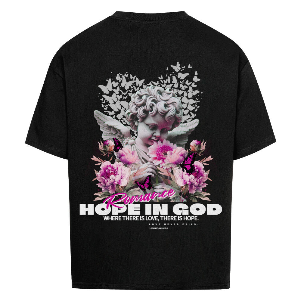 Hope In God Angel Oversized T-Shirt in babyblau – christliches Oversized T-Shirt von Blessed by God