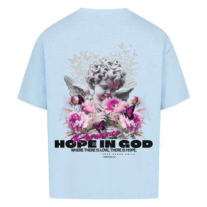 Hope In God Angel Oversized T-Shirt in babyblau – christliches Oversized T-Shirt von Blessed by God