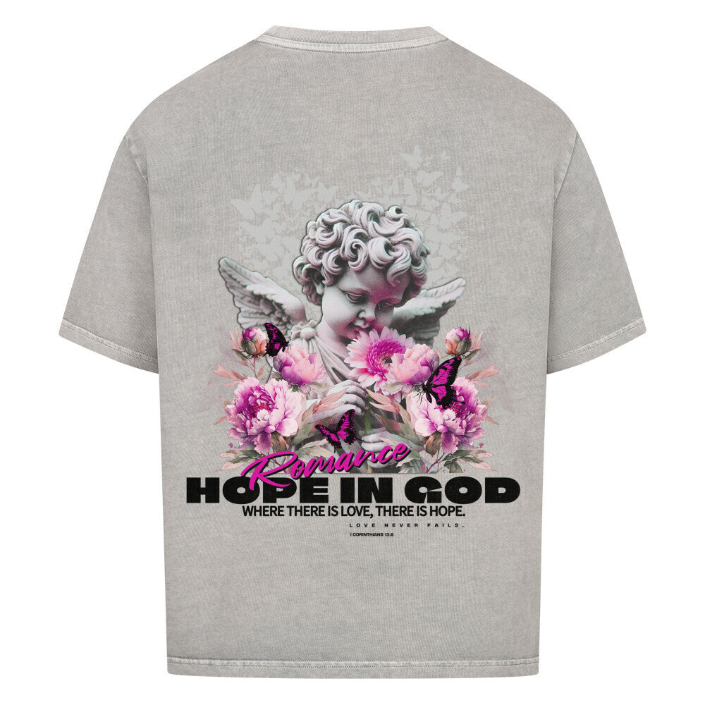 Hope In God Angel Oversized T-Shirt in babyblau – christliches Oversized T-Shirt von Blessed by God