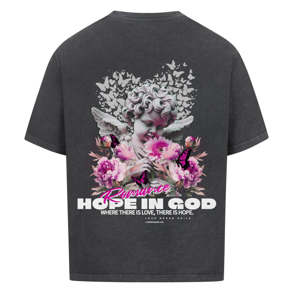 Hope In God Angel Oversized T-Shirt in babyblau – christliches Oversized T-Shirt von Blessed by God