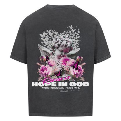 Hope In God Angel Oversized T-Shirt in babyblau – christliches Oversized T-Shirt von Blessed by God