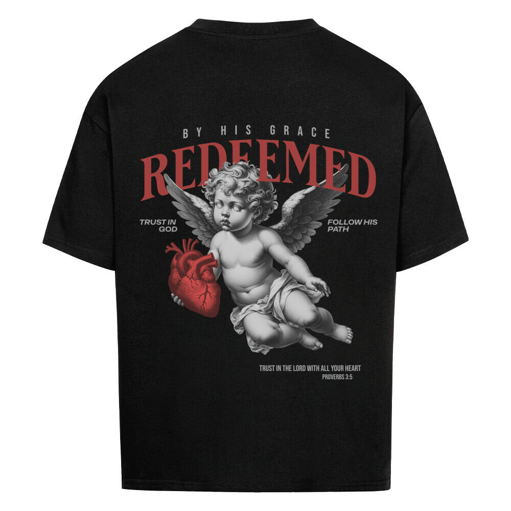 Redeemed Angel Oversized T-Shirt in babyblau – christliches Oversized T-Shirt von Blessed by God