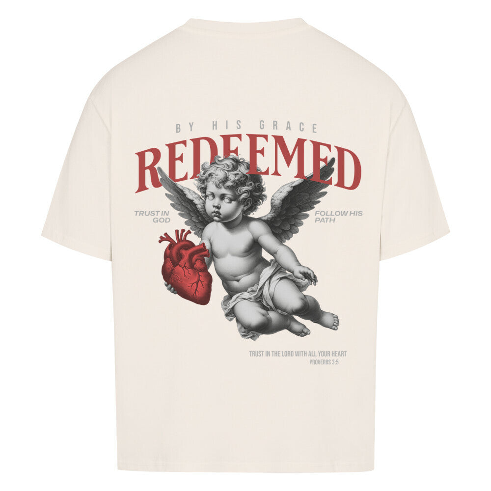 Redeemed Angel Oversized T-Shirt in babyblau – christliches Oversized T-Shirt von Blessed by God