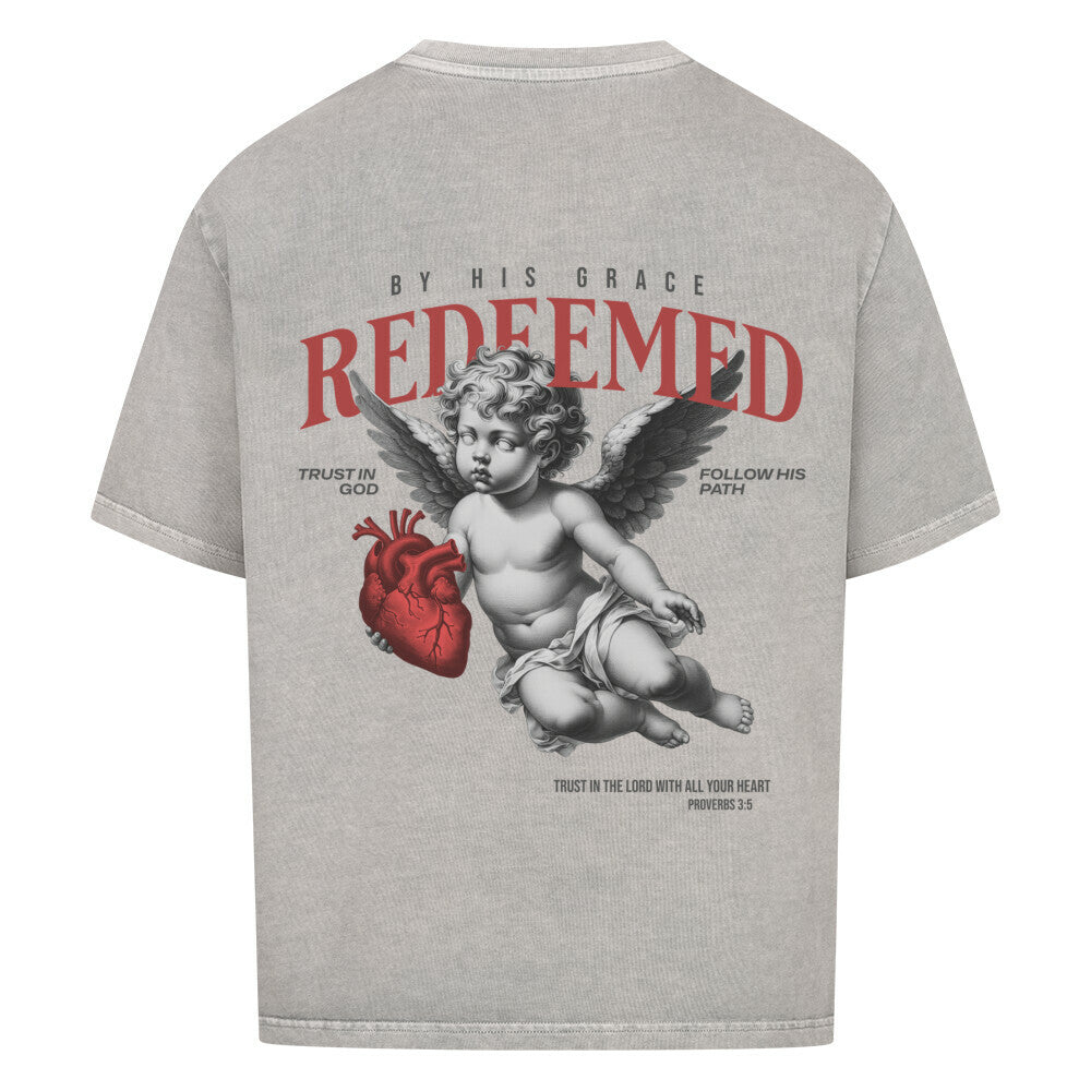Redeemed Angel Oversized T-Shirt in babyblau – christliches Oversized T-Shirt von Blessed by God