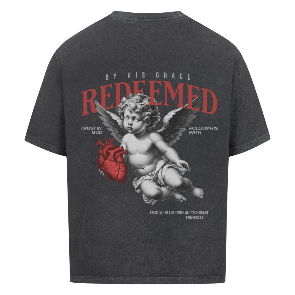 Redeemed Angel Oversized T-Shirt in babyblau – christliches Oversized T-Shirt von Blessed by God